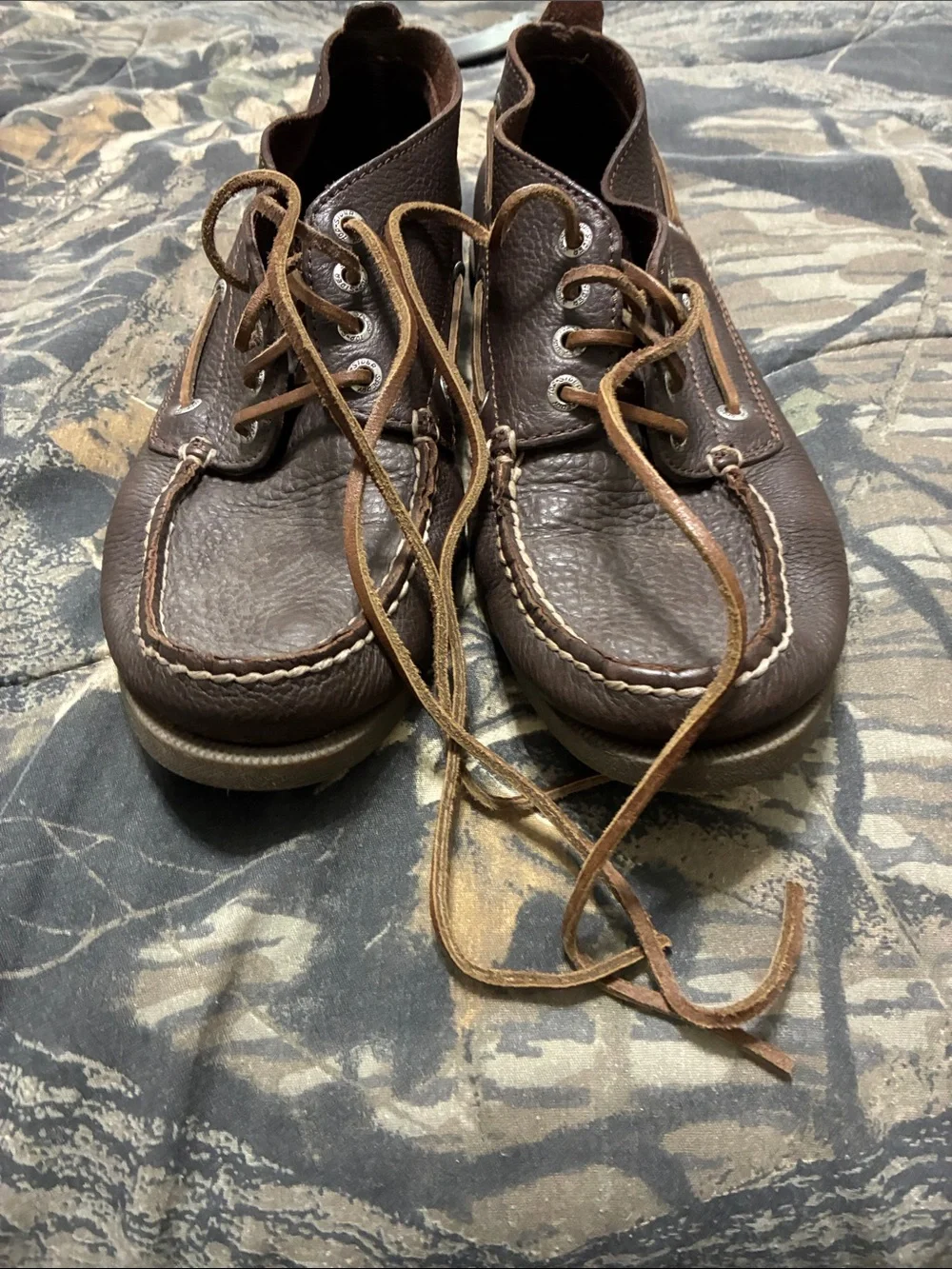 Sperry Brown Leather Moc-Toe Boat Shoes